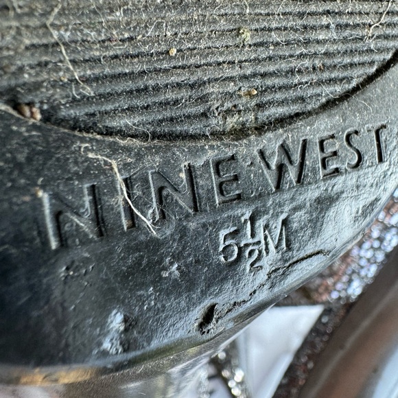 Nine West Silver Glitter Slingback Heels - Picture 9 of 11